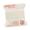 Pearl silk natural white cards 2m (€ 0.80 / m) - 0.30mm #0