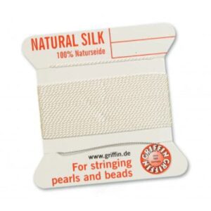 Pearl silk natural white cards 2m (€ 0.80 / m)