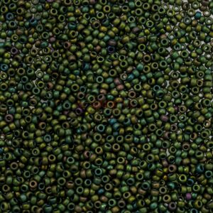 Miyuki Rocailles 11-2020 matte metallic green iris 9.9g
