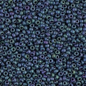 Miyuki Rocailles 11-2064 matt metallic blue green iris 9.9g