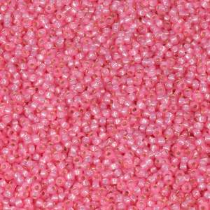 Miyuki Rocailles 11-556 albâtre teinté rose argenté 9.9g