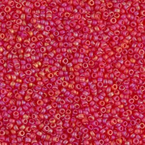 Miyuki Rocailles 15-140FR mat transparent rouge orange AB (comme DB 856) 5g