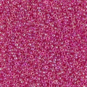 Miyuki Rocailles 15-355 hot pink lined crystal AB 5g