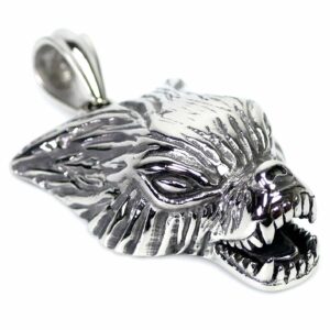 Wolf pendant stainless steel 45×30 mm