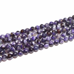 Agate faceted rounds purple black 8 – 12 mm, 1 strand
