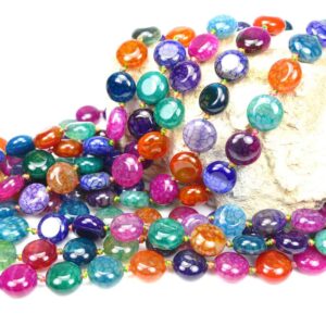 Agate coins colored 12 mm, 1 strand