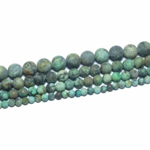 Turquoise africaine mate 4-12 mm, 1 fil