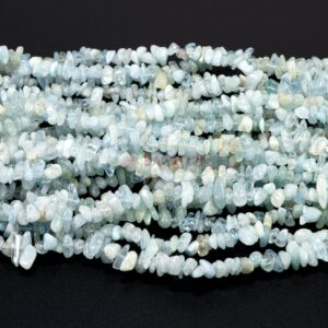 Aquamarine chips approx. 3 x 5 mm, double strand