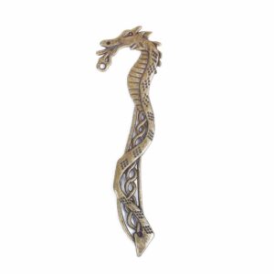 Bookmark dragon head with eyelet 135mm, bronze