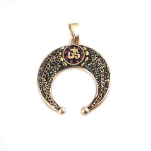 Buddhist pendant horn with ohm 63mm