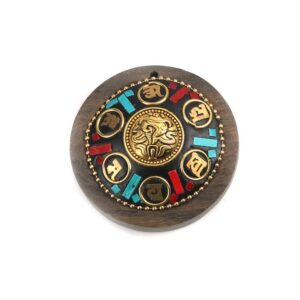 Buddhist wooden pendant lucky sign 47mm