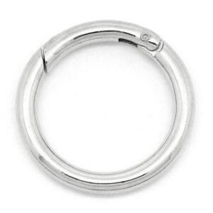 Round carabiner metal, silver 31 mm