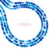 Ribbon agate beads glossy blue 4 - 12 mm, 1 strand - 4mm