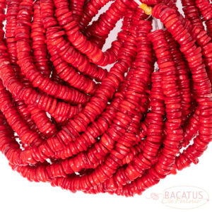 Foam coral slices red approx. 2.5 x 12 mm, 1 strand
