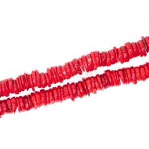 Foam coral slices red approx. 2.5 x 12 mm, 1 strand