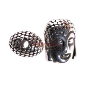 Buddha head double stainless steel 9×12 mm
