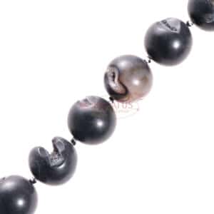 Agate plain round matt with geodes black and white approx. 18mm, 1 strand