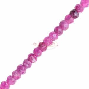 Ruby rondelle faceted approx. 2x3mm, 1 strand