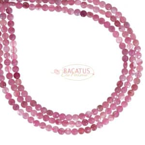 Tourmaline coins faceted pink approx. 4 mm, 1 strand