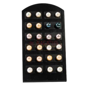 Orecchini a bottone, mix di perle d’acqua dolce, 12 paia con display