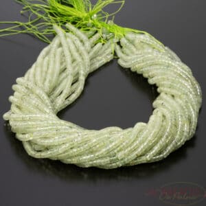 Prehnite Heishi beads, green approx. 2x4mm, 1 strand