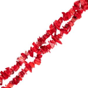 Foam coral sliver red approx. 5x8mm, double strand