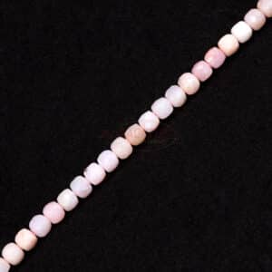 Opal cube faceted pink approx. 5x5mm, 1 strand