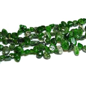 Diopside drops green 10 x 12 mm, 1 strand
