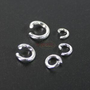 Open binding rings 925 silver Ø 3 – 6.7 mm 10 pieces