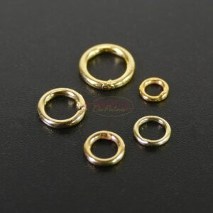 Binder rings closed 925 silver * gold-plated * Ø 4.5 – 7 mm 10 pieces