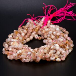 Pink Opal Nuggets approx 4x8mm, 1 strand