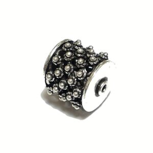 Roller with dots 925 silver blackened Ø 16×14 mm
