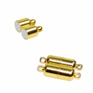 Magnetic clasp elongated oval 20x6mm metal, gold