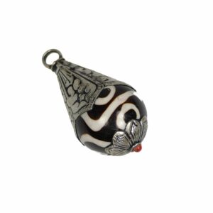 Mila pendant drop brown and white approx. 42×21 mm