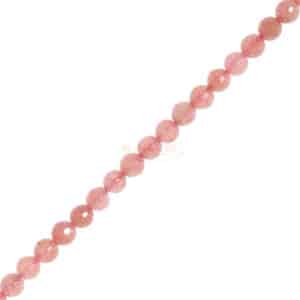 Ruby quartz plain round faceted dusky pink 8mm, 1 strand