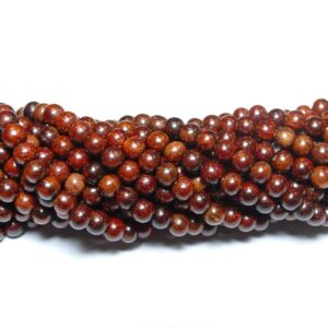 Sandalwood plain round red mala 4 – 10 mm, 1 strand