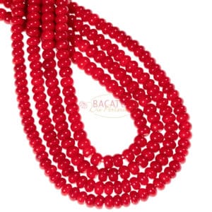 Foam coral ufo red approx. 4x6mm, 1 strand
