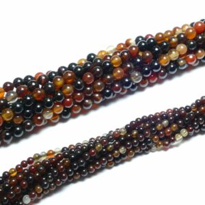 Agate plain rounds glossy 2 & 3mm, 1 strand