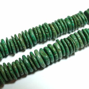 Tranches de turquoise vert foncé 10 à 20 mm, 1 fil