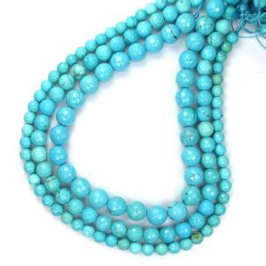 Turquoise round faceted 4 – 10 mm, 1 strand