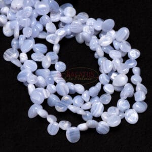 Chalcedony drops approx. 8 x 16mm, 1 strand