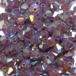 Crystal beads Bicone PRECIOSA amethyst opal 2AB 4 mm