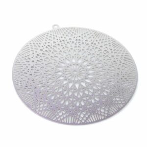 Star pattern pendant disc stainless steel 43 mm