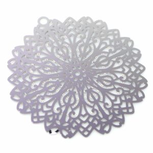 Lace pattern pendant disc stainless steel 46 mm