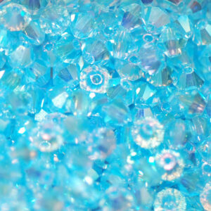 Perles de cristal Bicône PRECIOSA aigue-marine 2AB 4 mm