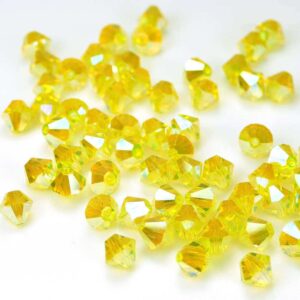 Perles de cristal Bicône PRECIOSA citrine 2AB 6 mm