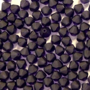 Perles de cristal Bicone PRECIOSA tanzanite profonde mat 6 mm