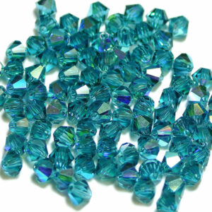 Crystal beads Bicone PRECIOSA indicolite AB 4 & 6 mm