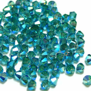 Perles de cristal Bicone PRECIOSA indicolite 2AB 4 & 6 mm