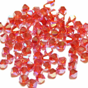 Crystal beads Bicone PRECIOSA padparadscha 2AB 4 mm